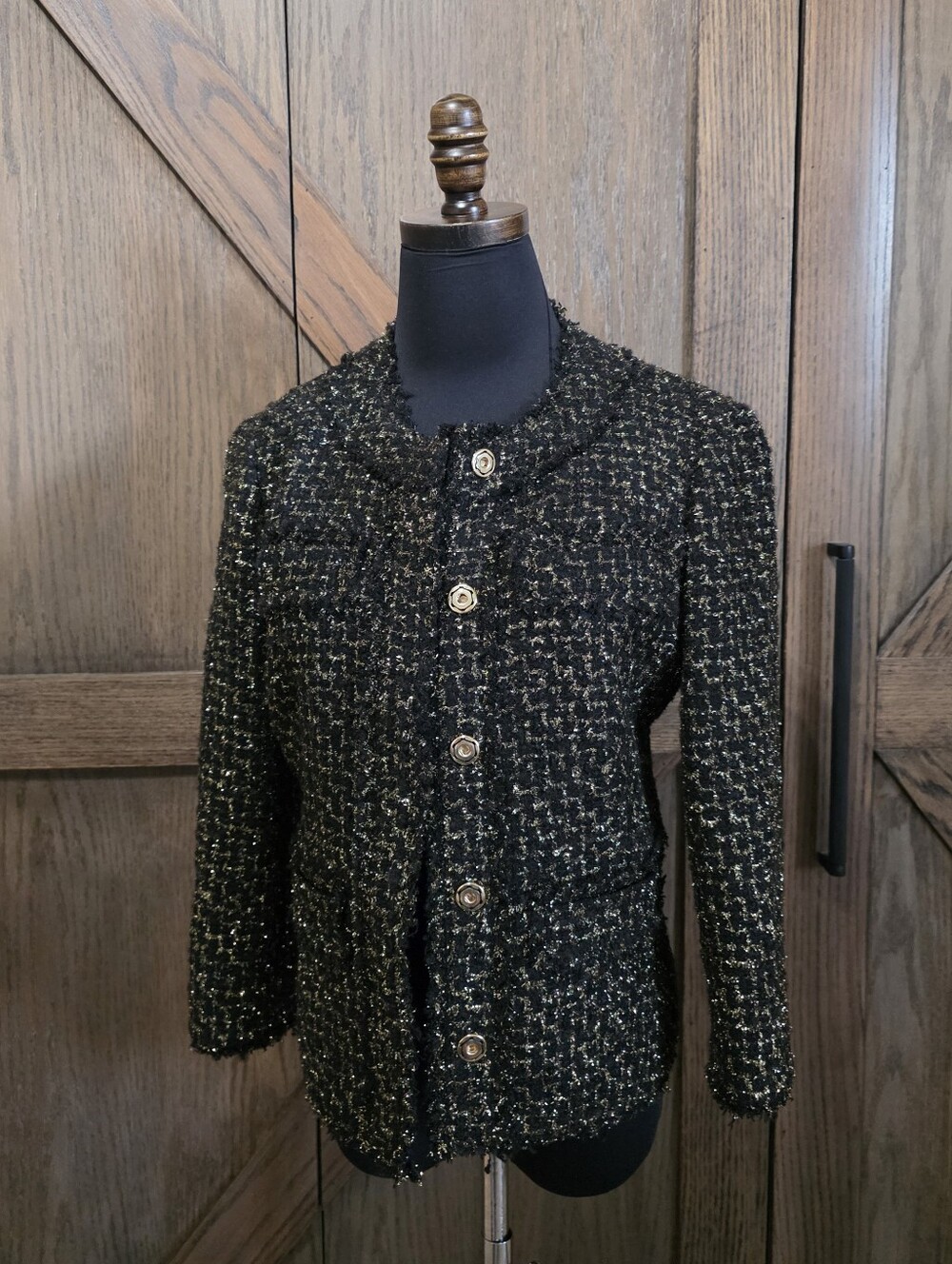 Michael Kors Collection Black Tweed Blazer
